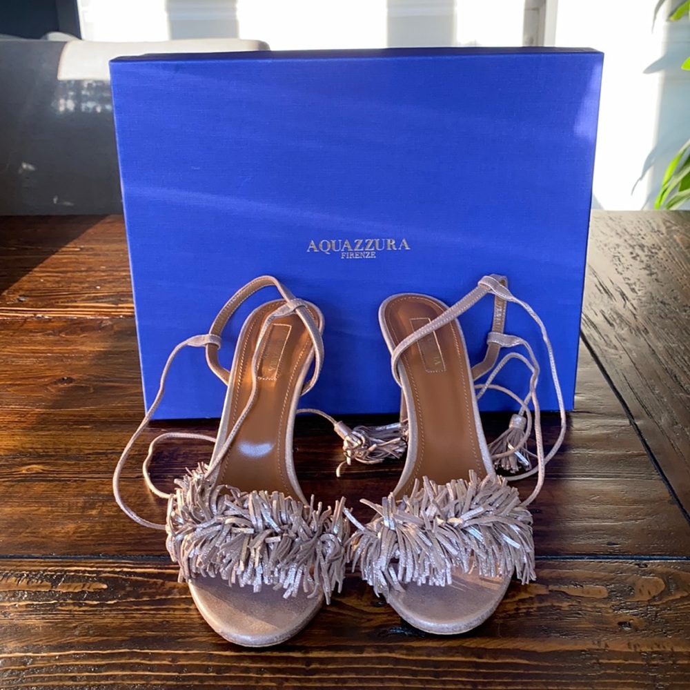 Aquazzura Wild Thing 85 Heels in Rosegold